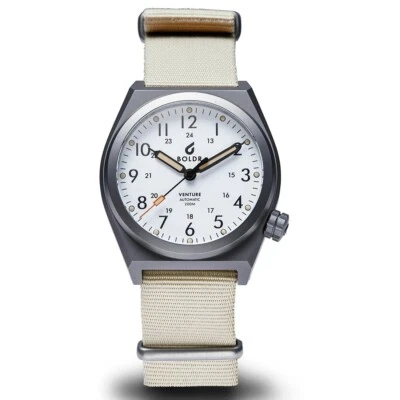 BOLDR VENTURE SAND Automatico Titanio Bianco Tessuto Zaffiro Orologio Uomo - Immagine 1 di 4