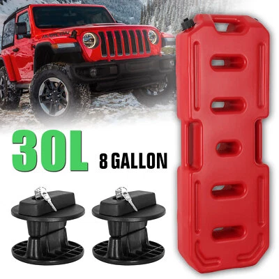 30L Fuel Tank Gas Oil Can Container+Mount Locks w/Keys For Jeep Wrangler ATV SUV - Image 1 of 4