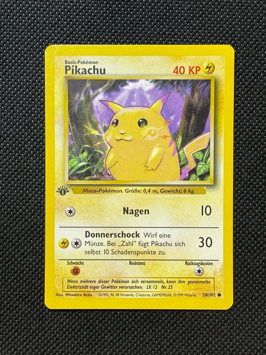 Pikachu (Red Cheeks) 058/102 Base Set (Shadowless) Regular for