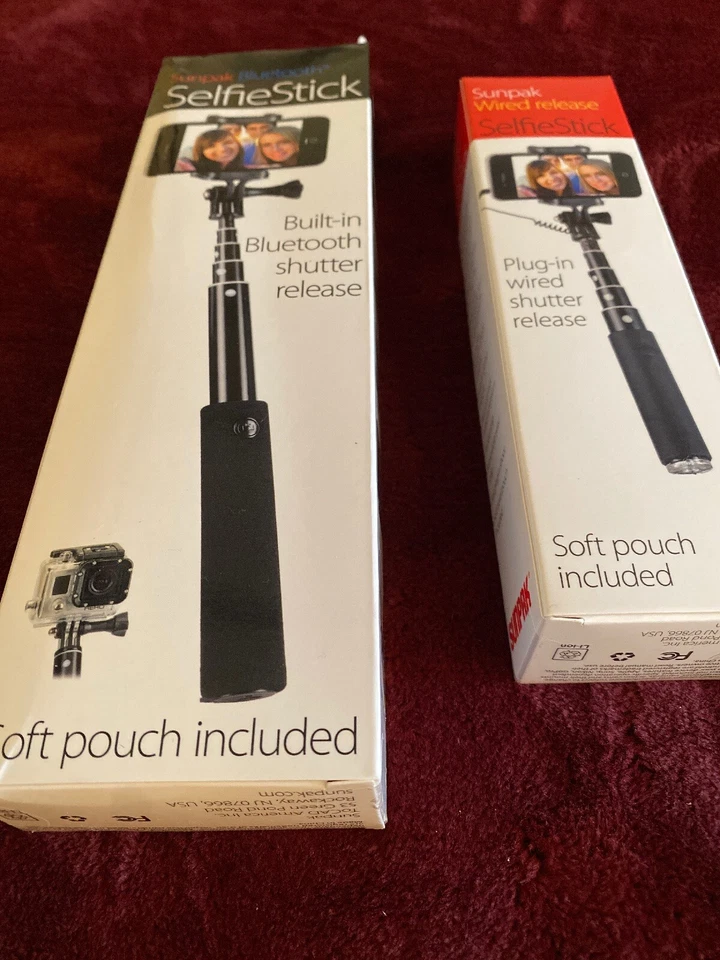 2 Sunpak Extendable Selfie Stick Monopod Bluetooth Shutter for 12.00 - Image 1 of 4