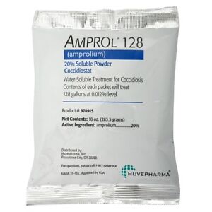 Amprol 128 Amprolium(Ampromed) 20% Soluble Powder Coccidiosis 10oz Treats 128gal
