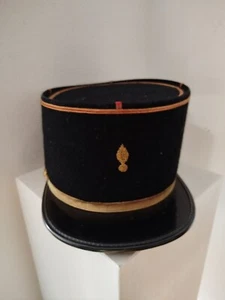 Sombrero de desfile vintage 🚒 Bomberos 🚒 Francia, negro talla 56 - Imagen 1 de 5