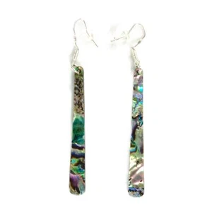 Abalone Dangle Earrings with .925 silver fish-hook style backs, New, never worn - Picture 1 of 4