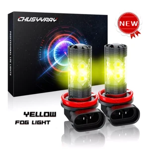LED Fog Light Bulbs H8 H11 FogLight Bulb 4500K Yellow High Power 160W Lamps - Picture 1 of 14