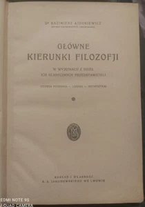 1923 | GLOWNE KIERUNKI FILOZOFJI Kazimierz Ajdukiewicz Polish book Hardcover - Imagen 1 de 7