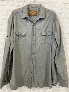 Camisa informal roja camel gris manga larga abotonada XXL 100% algodón bolsillos - Imagen 1 de 8