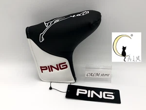 Cubierta de cabeza de putter de hoja de golf Ping Mr.Ping blanco y negro HC-U2302 Japón nueva '23 - Imagen 1 de 21
