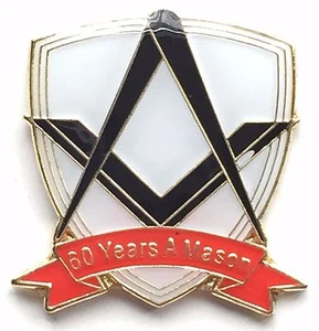Insignia Pin Solapa Conmemorativa Masónica 60 Años Masónica No G - Imagen 1 de 2