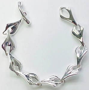 QVC RLM White Bronze Heart Link Bracelet 7-1/4" - Picture 1 of 8