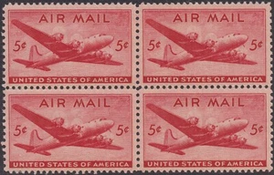 US C32 Airmail DC-4 Skymaster 5c block 4 MNH 1946 - Picture 1 of 1