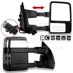 Pair Heated Turn Signals Towing Power Side Mirrors For 2008-2016 Ford F250 F350 - Picture 1 of 8
