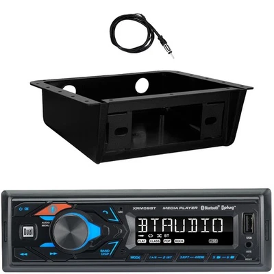 Receptor de radio AM/FM doble XRM59BT único DIN, kit de montaje de instalación, antena de 22" Foto 1 de 4