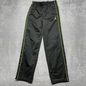 Air Jordan Track Pants Kids Large Black Logo Straight Leg Drawstring Running - Picture 1 of 11