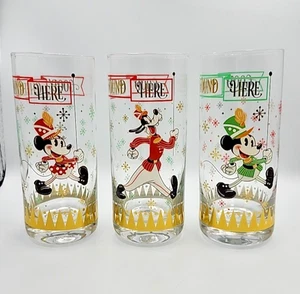 2023 Hallmark Disney 100 Anniversary Holiday 3 Glasses 13.5 oz Mickey Minnie - Picture 1 of 11