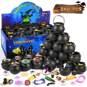 240Pcs Halloween Party Gastgeschenke für Kinder 24er Pack Mini Hexenkessel vorgefüllt - Bild 1 von 6