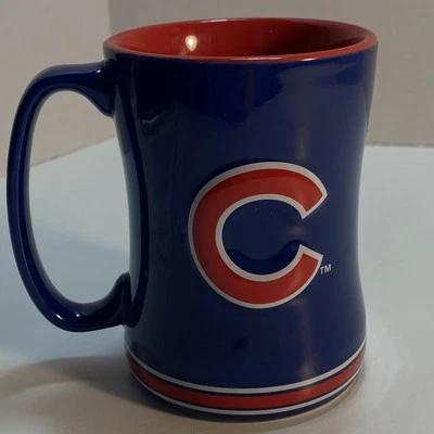 Chicago Cubs MLB 14 oz Coffee Tea Mug Cup Boelter Brands Baseball Sculpted Art - Image 1 of 4