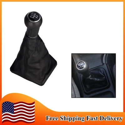 5 Speed Gear Shifter Knob With Boot Manual For 2002-2012 VW Volkswagen Jetta - Image 1 of 4