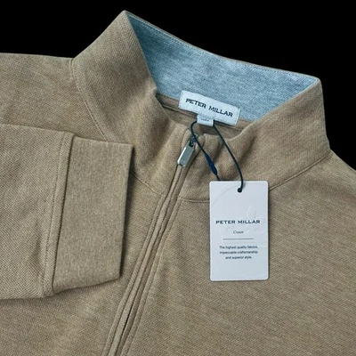 Peter Millar Crown Comfort 1/4 Zip Pullover Sweater Irish Cream Size Large $150 - Image 1 of 4