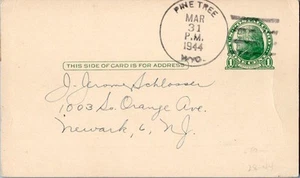 Tarjeta postal filatélica de Wyoming Pine Tree 1944 4f-bar 1928-1944. - Imagen 1 de 1