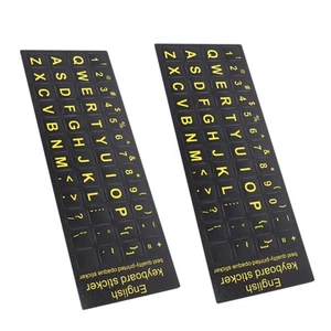  2 Pcs Tastaturaufkleber Laptop-Tastaturaufkleber Buchstaben Ersatz Englisch - Afbeelding 1 van 12