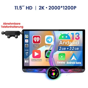 1DIN 11.5 Zoll Android 13 Autoradio mit Apple Carplay GPS NAVI WIFI BT HIFI DSP - Bild 1 von 20