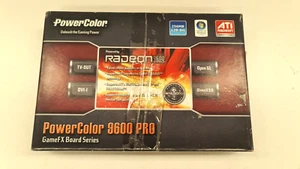 POWERCOLOR 9600 PRO ATI RAEDON GRAPHICS CARD 256MB DVI-I RETAIL BOX RETRO GAMING - Picture 1 of 7