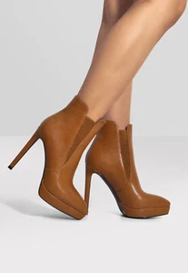 Botas al tobillo Chelsea elásticas de tacón alto con punta puntiaguda para mujer - Imagen 1 de 13