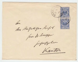 CHINA Cover 1895 SHANGHAI Deutsche Post to Kanton Canton Hong Kong (c081) - Picture 1 of 3