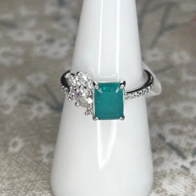 Anillo Bomb Party Talla 7 - Constantmente In Awe RBP6386 - LC Cuarzo Verde Esmeralda Foto 1 de 3