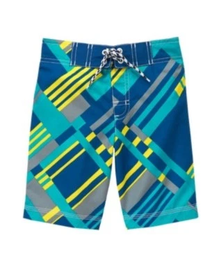 GYMBOREE SWIM SHOP DIAGONAL PLAID SWIM TRUNKS 5 6 NWT - Image 1 of 2