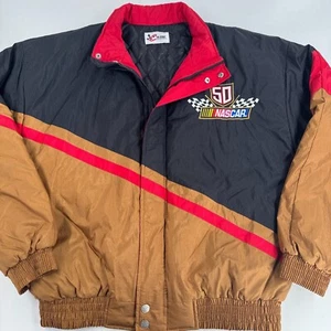 Vintage Chase NASCAR MENS 50th Anniversary Full Zip Puffer Coat Jacket SIZE L - Picture 1 of 24