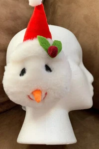SNOW MUCH FUN EARMUFFS SNOWMAN SO SOFT PLUSH HOLIDAY SUPER CUTE!! - Picture 1 of 4