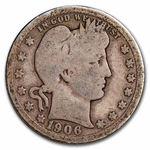 1906-D Barber Quarter Good/VG - SKU#13869 Cover