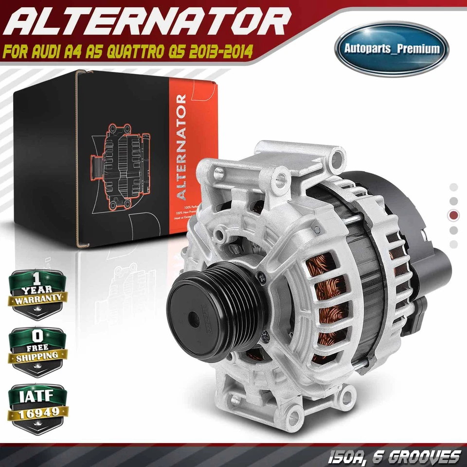 Alternador para Audi A4 A5 Quattro Q5 2013-2014 150A 12V CW 6 ranuras 06H903017J Foto 1 de 4