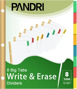 Binder Divider, 120 Pack Binder Index White Dividers with 8 Tabs, Letter Size P - Picture 1 of 7