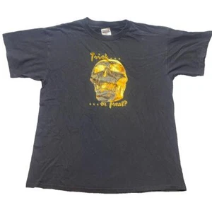 Vintage Trick or Treat Shirt Adult Extra Large Black Gold Skull Grunge 90s Mens - Picture 1 of 8