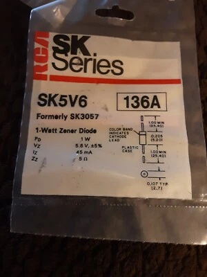 SK 3057/NTE 136A/SK 5V6 Zener 二极管 — 第 1/2 张图片