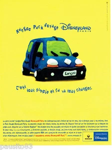 PUBLICITE ADVERTISING 026 1999 Renault le Kangoo Pack voyage Disneyland Paris - Picture 1 of 1