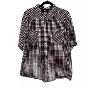 Lions Crest by English Laundry Pearl Snap Shirt Mens XXL Red Black Plaid Cotton - Picture 1 of 7