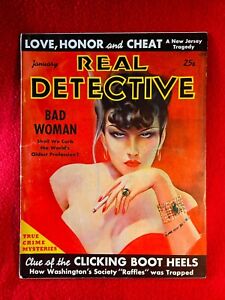 Real Detective Magazine January 1938 Issue Very Rare Great Iconic Cover gga pulp