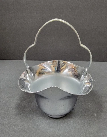 Vintage Farberware Metal Basket Made In Brooklyn N.Y. Decorative Silver Color Cover