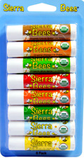 Sierra Bees Lip Balm Pomegranate 7 Organic Flavors 8 Count 15oz 4.25g Each