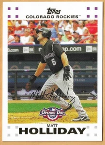 MATT HOLLIDAY COLORADO ROCKIES #19 - TOPPS DÍA DE APERTURA DORADO CASI NUEVO - NUEVO CONJUNTO 2007 - Imagen 1 de 2