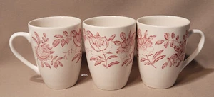 Churchill Pink Peony (Lot of 3) Coffee Mugs (4 1/4" tall) - Picture 1 of 3