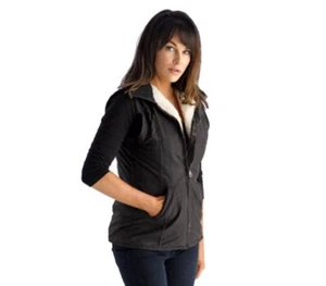 Women's Oilskin Wool and Tartan Lined Vest - Picture 1 of 10