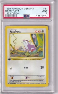 1999 Pokemon German Base Set No. 61 Rattfratz First Edition PSA 9 - Picture 1 of 2