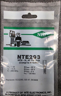 NTE293: NPN, AF Power Amp Transistor: New in Package - Image 1 of 2