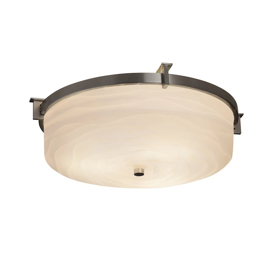 Justice Design Porcelina Era Flush, Nickel - PNA-8985-WAVE-NCKL-LED2-1400 - Image 1 of 1