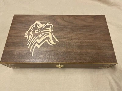 Hand Crafted light Eagle Solid wood Storage boxes, gun case, display box. - Image 1 of 4