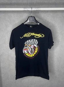 Ed Hardy By Christian Audigier Vintage Mens Tattoo Bulldog T Shirt Fits M Black - Picture 1 of 4